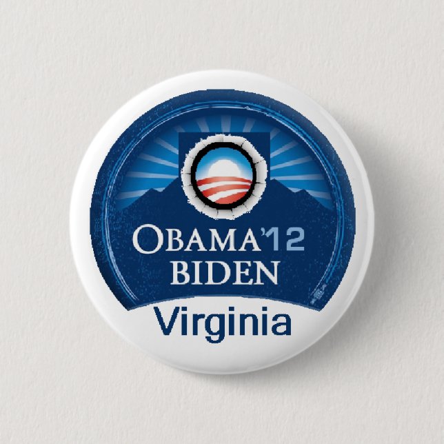 Obama Biden VIRGINIA 2 Inch Round Button (Front)