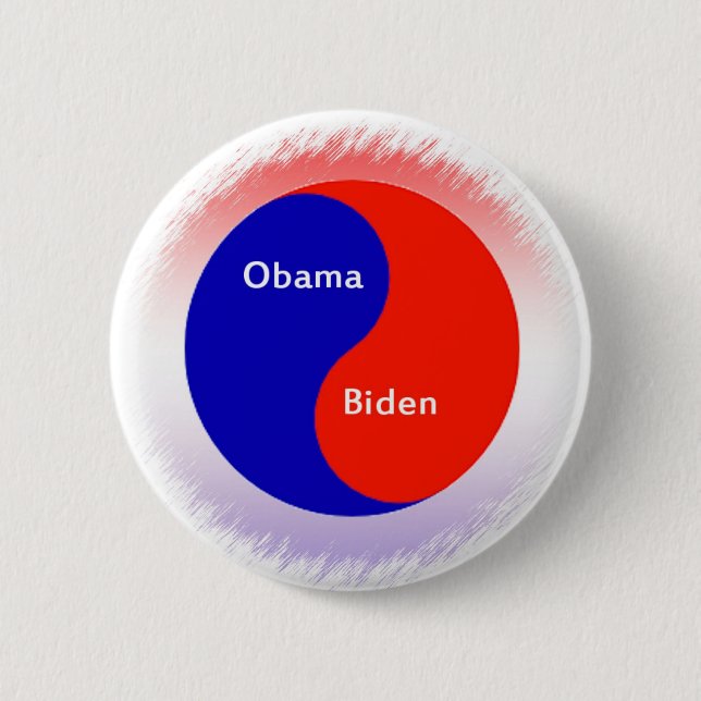 Obama ~ Biden Yin Yang 2 Inch Round Button (Front)