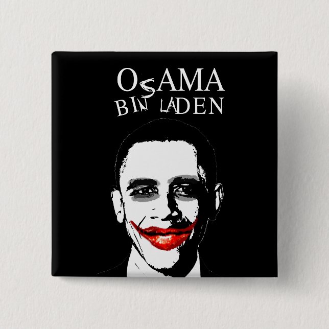 OBAMA BIN BIDEN 2 INCH SQUARE BUTTON (Front)