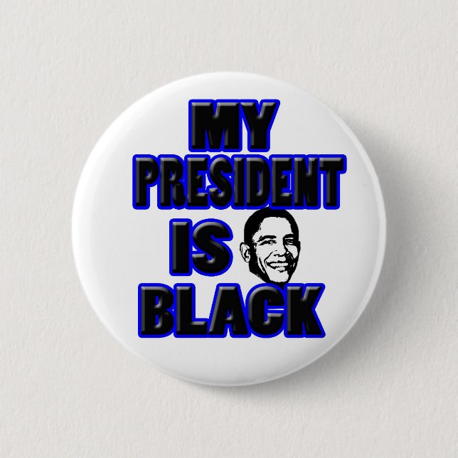 Obama Black President Button (Front)