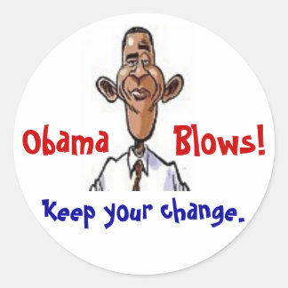 Obama Blows! Classic Round Sticker