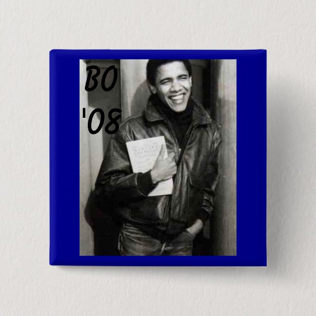 obama, BO'08 2 Inch Square Button (Front)