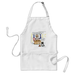 Obama & Bo Satirical Cartoon Gifts Tees & Cards Standard Apron