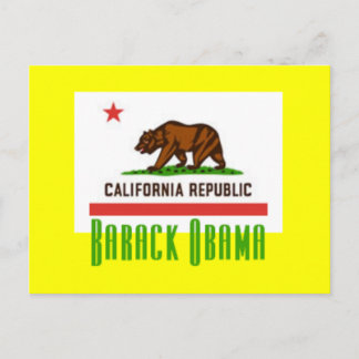 Obama CA Flag Postcard