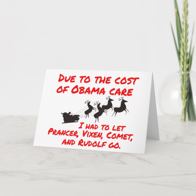 Obama Care Affects Santa Holiday Card (Front)
