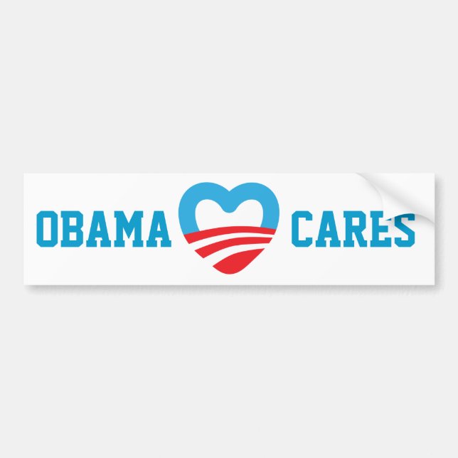 Obama Cares Bumper Sticker (Front)