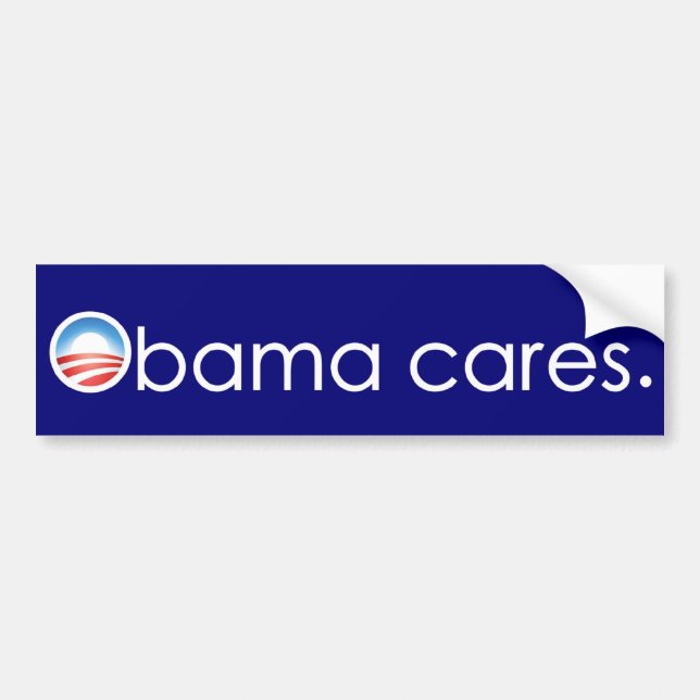 Obama cares, period. Bumper Sticker (Front)