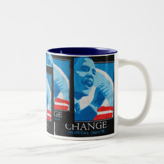 Obama Change Collage Two-Tone Coffee Mug