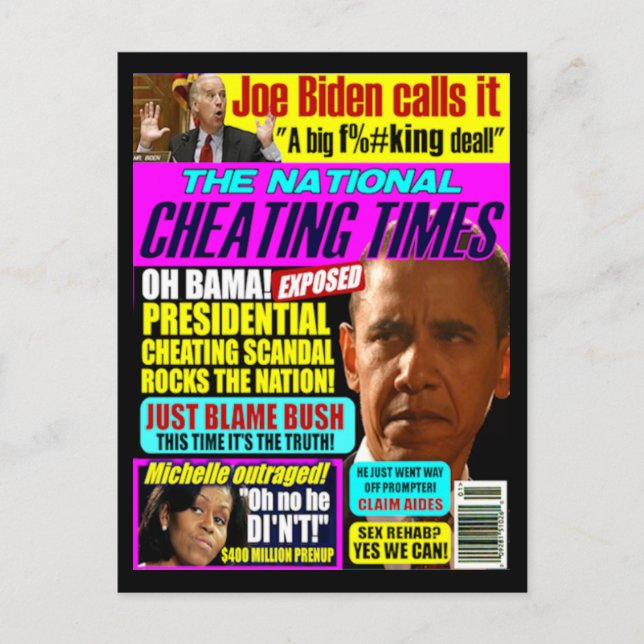 Obama Cheating Post Card (Front)