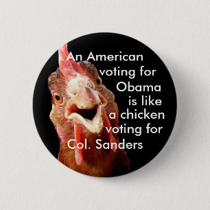Obama Chicken Colonel Sanders 2 Inch Round Button