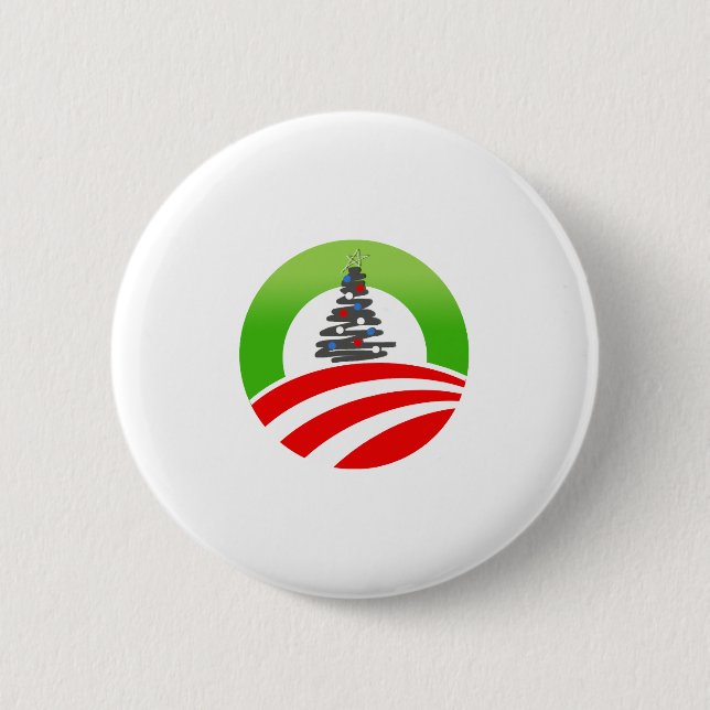 Obama Christmas 2 Inch Round Button (Front)