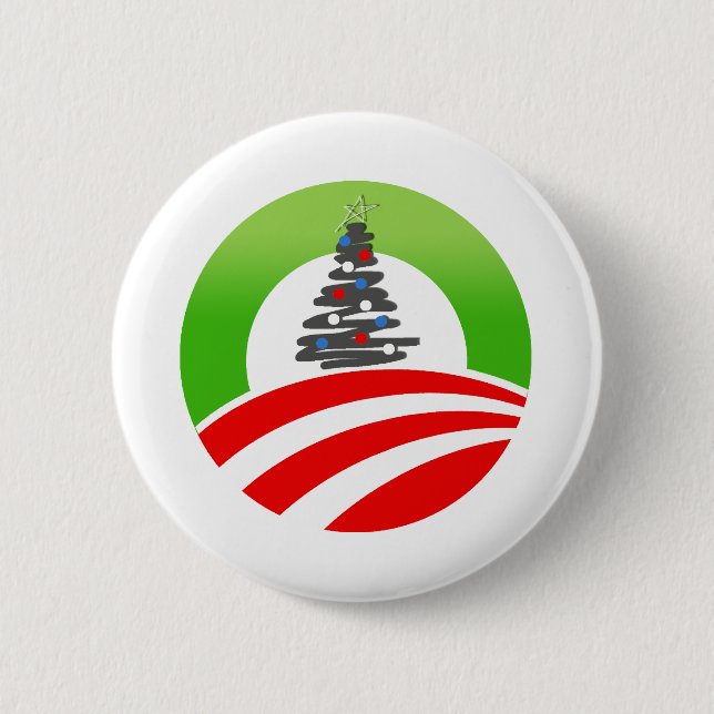Obama Christmas 2 Inch Round Button (Front)