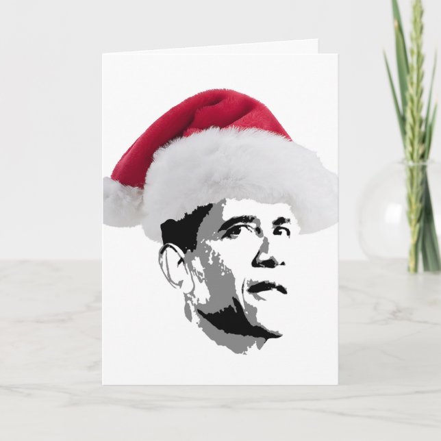 Obama Christmas father xmas Holiday Card (Front)