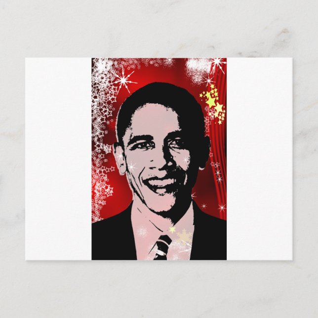 Obama Christmas Holiday Postcard (Front)
