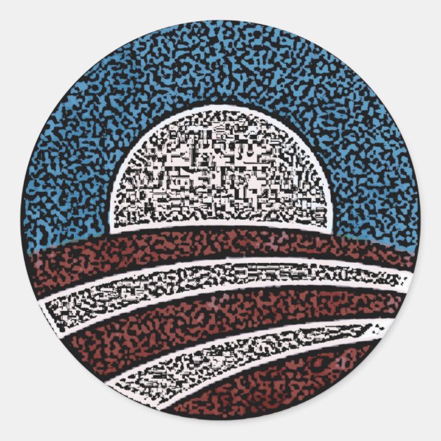 Obama Circle Classic Round Sticker (Front)