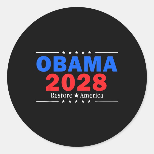 Obama Comeback 2028 Statement _9  Classic Round Sticker (Front)