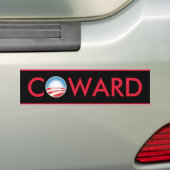 Obama Coward Bumper Sticker (On Car)
