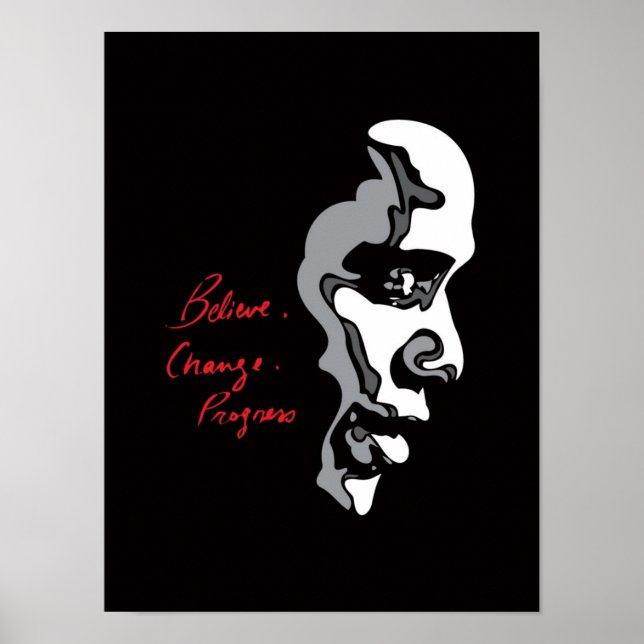 Obama : Croyez au changement : affiche de progrès (Devant)