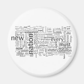 Obama Discours d'ouverture Tagcloud Magnet