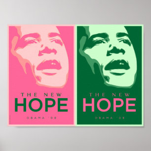Obama - du nouvel affiche rose et verte 2 espoir