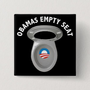 Obama Empty Chair - Toilet Seat 2 Inch Square Button