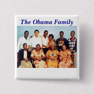 Obama Family 2 Inch Square Button