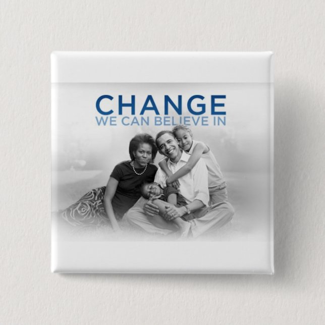 Obama Family Values 2 Inch Square Button (Front)