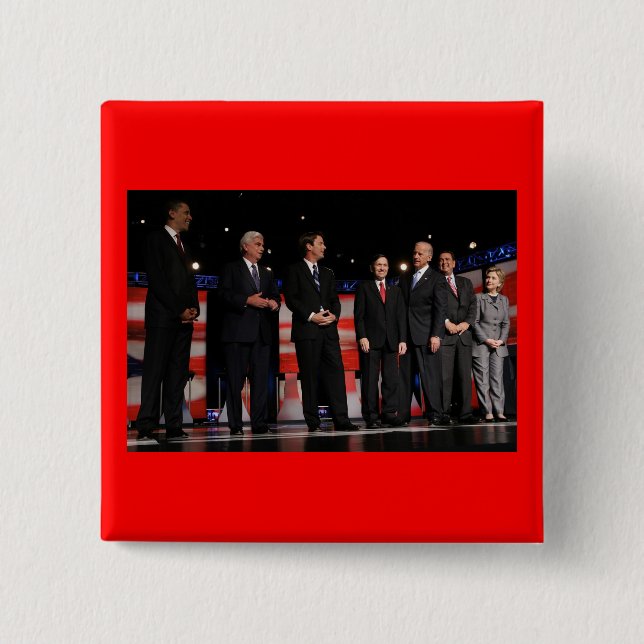 Obama-First Debate 2 Inch Square Button (Front)