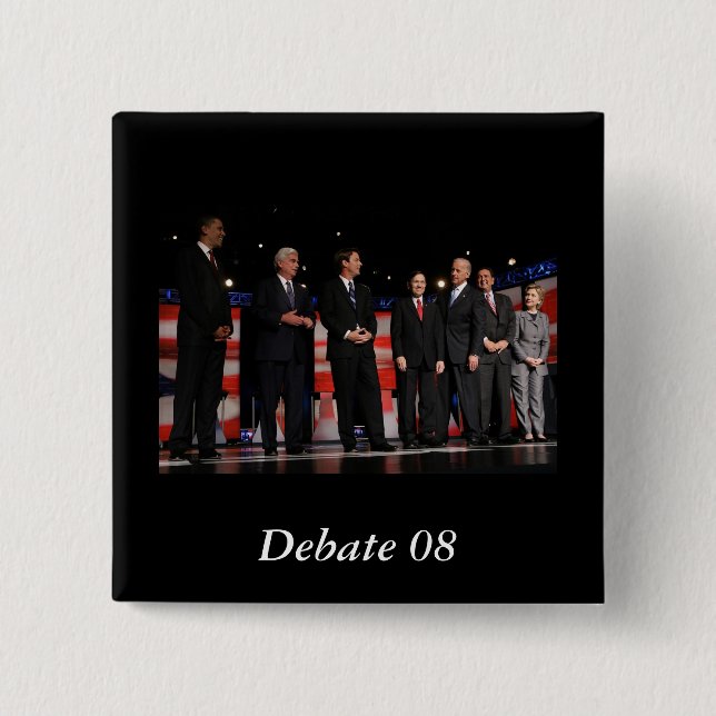 Obama-First Debate 2 Inch Square Button (Front)