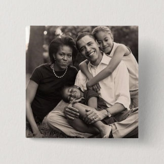 Obama-First Family 2 Inch Square Button