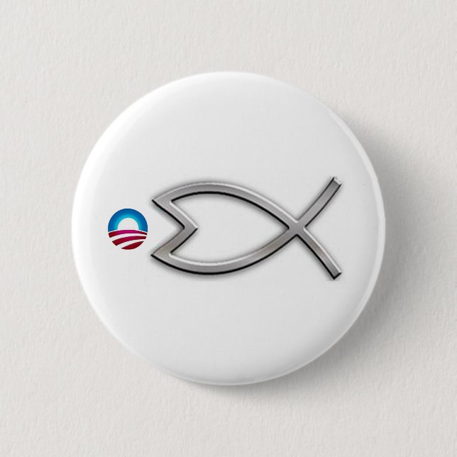Obama Fish 2 Inch Round Button (Front)