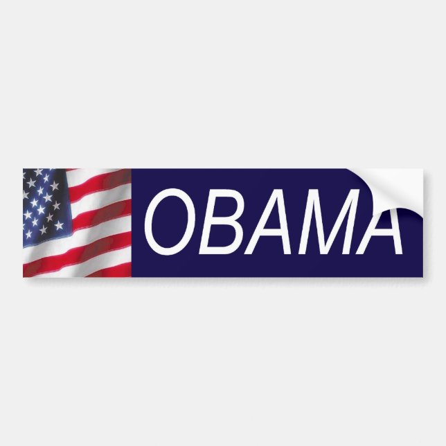 Obama, flag, bumper sticker - Customized (Front)