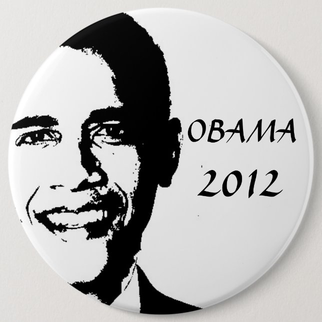 Obama for 2012 6 inch round button (Front)