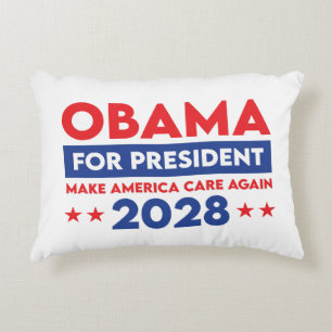 Obama For President 2028 Make America Care Again Accent Pillow