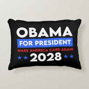 Obama For President 2028 Make America Care Again Accent Pillow
