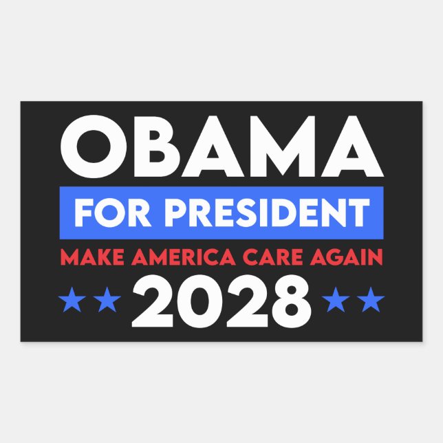 Obama For President 2028 Make America Care Again Sticker (Front)