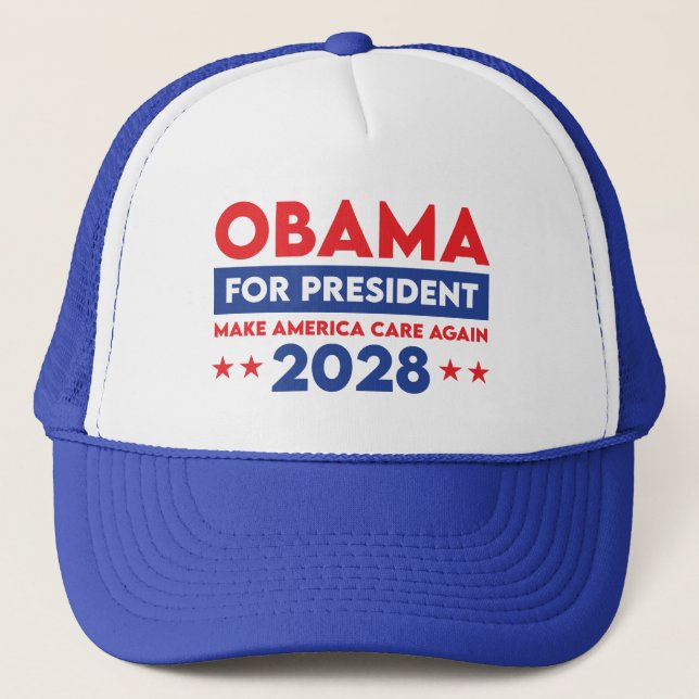 Obama For President 2028 Make America Care Again Trucker Hat (Front)