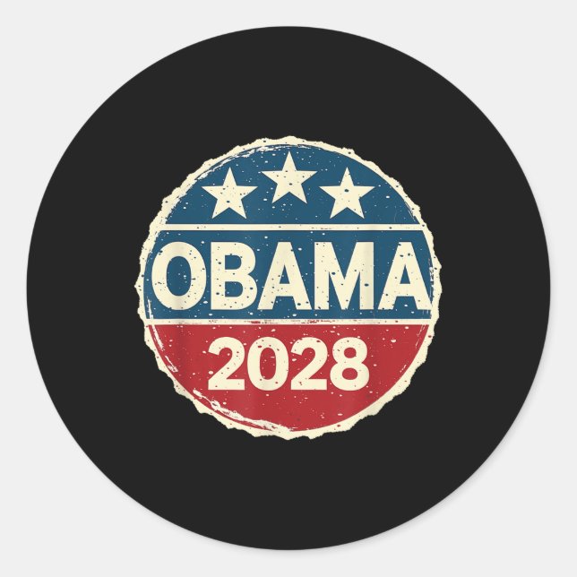Obama For President 2028 Obama 2028  Classic Round Sticker (Front)
