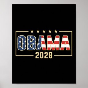 Obama For President 2028 Obama 2028 Flag Vintage Poster