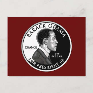 Obama For President (Red) Postcard