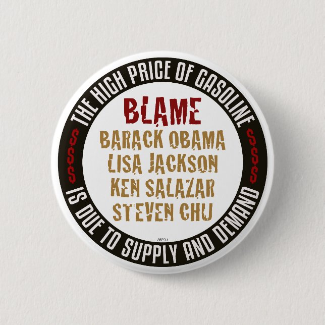 Obama Gasoline 2 Inch Round Button (Front)