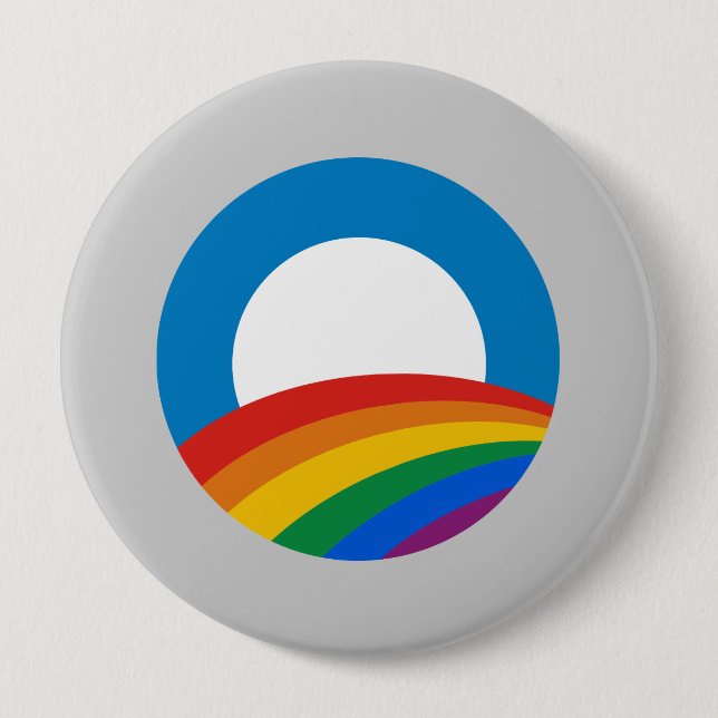 Obama Gay Pride 4 Inch Round Button (Front)