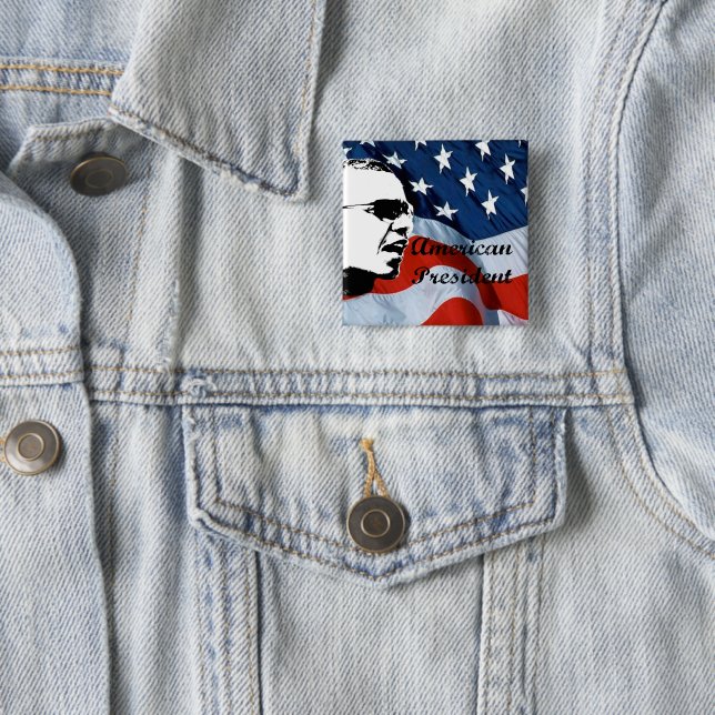 Obama Gifts 2 Inch Square Button (In Situ)