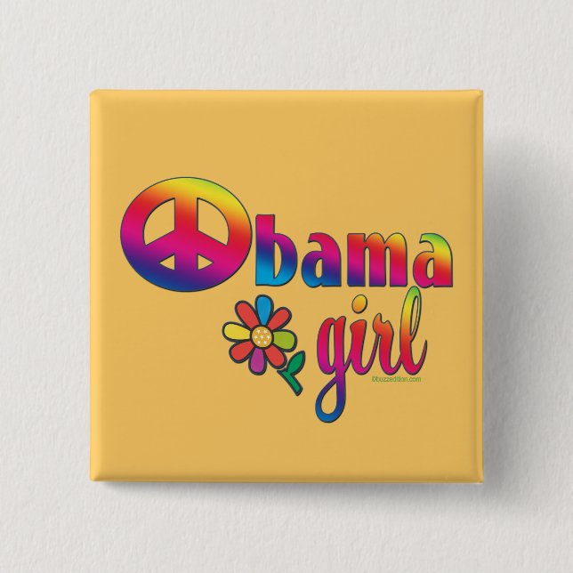 Obama Girl 2 Inch Square Button (Front)