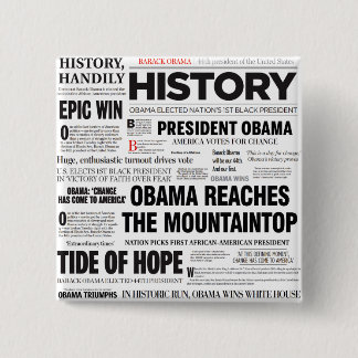 Obama Historic Headline Collage Button