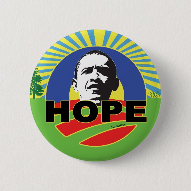 OBAMA HOPE 2 INCH ROUND BUTTON (Front)