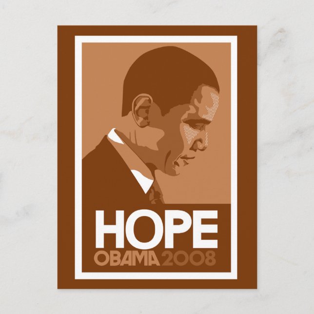 Obama Hope Brown Postcard (Front)