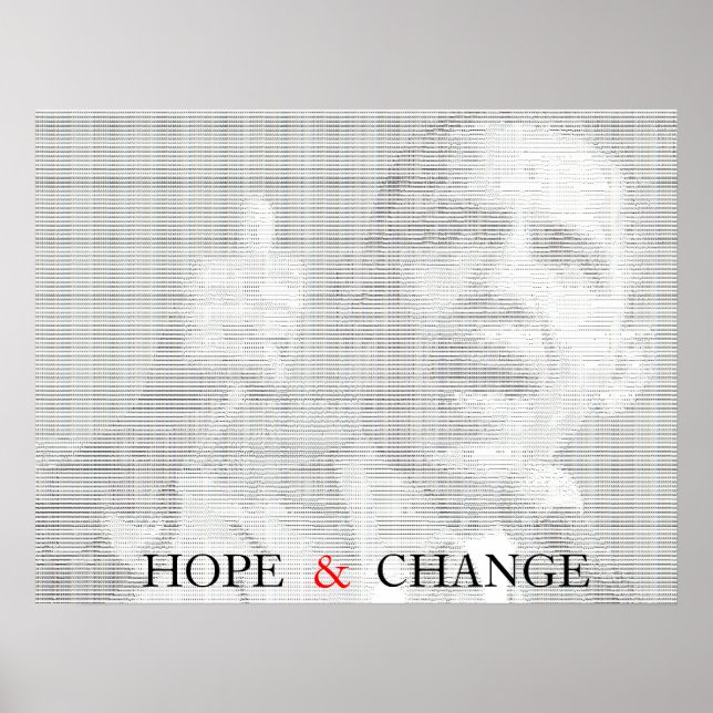 Obama Hope & Change Ascii Art Poster (Front)
