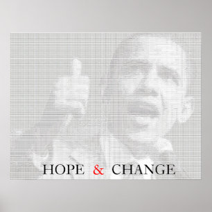 Obama Hope & Change Poster d'Art Ascii