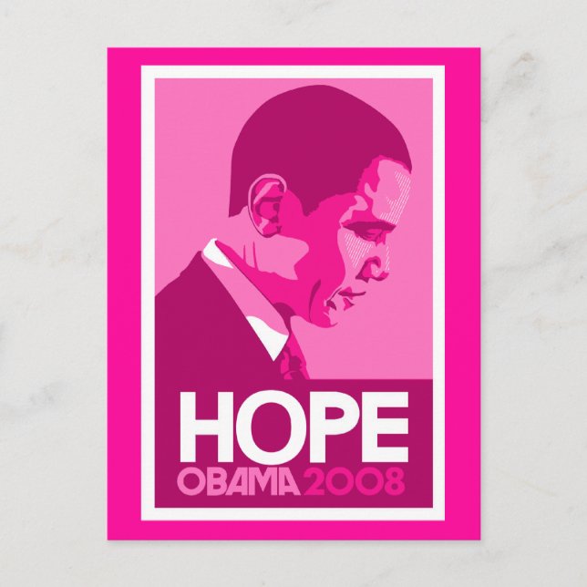 Obama - Hope Dark Pink Postcard (Front)